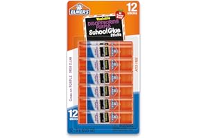 Elmer's Disappearing Purple School Glue Sticks, Washable, 6 Grams, 12 Count