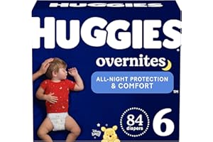 Overnight Diapers Size 6 (35+ lbs), 84 Ct, Huggies Overnites Nighttime Baby Diapers