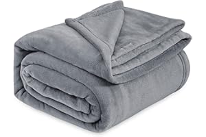 Bedsure Fleece King Size Blankets for Bed Grey - Soft Lightweight Plush Cozy Fuzzy Luxury Warm Winter Blanket Microfiber, 108