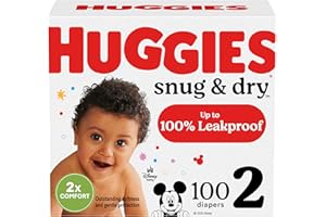 Huggies Size 2 Diapers, Snug & Dry Baby Diapers, Size 2 (12-18 lbs), 100 Count, Packaging May Vary