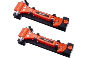 Amazon Basics Emergency Seat Belt Cutter and Window Hammer Tool, Car Accessories, 2 Pack, SW-835