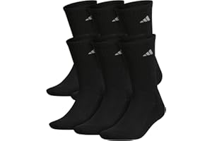 adidas Men's Athletic Cushioned Crew Socks with arch compression for a secure fit (6-Pair)