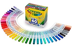 Crayola Ultra Clean Washable Markers (40ct), Coloring Markers for Kids, Coloring Book Marker Set, Gifts for Kids, Ages 3+