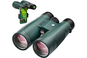 15x52 HD Binoculars for Adults High Powered with Upgraded Phone Adapter - Large View Binoculars with Clear Low Light Vision -