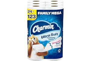 Charmin Ultra Soft Cushiony Touch Toilet Paper, 24 Family Mega Rolls = 123 Regular Rolls