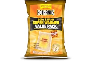 HotHands Body & Hand Super Warmers - Long Lasting Natural Odorless Air Activated Warmers - Up to 18 Hours of Heat - 10 Indivi