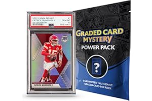 PSA Football Graded Card Mystery Pack + | PSA Graded Football Card + 1 Sealed Pack of Football Cards | Grade 8+ Guaranteed | 