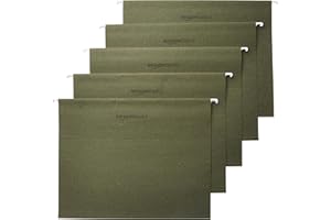 Amazon Basics Hanging Organizer File Folder, Letter Size, Green - Pack of 25