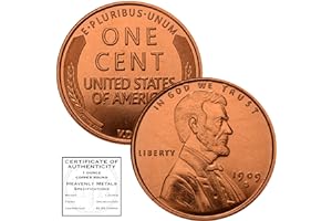 Lincoln Wheat Cent 1909 S VDB Design 1 oz Pure .999 Copper Round Collectible Jumbo 39mm Coin in Capsule - COA by Heavenly Met