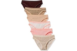 Amazon Essentials Women's Cotton Bikini Brief Underwear (Available in Plus Size), Multipacks