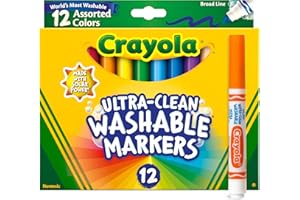 Crayola Broad Line Markers (12ct), Washable Markers for Kids, Arts & Crafts Supplies, Coloring Markers, Gifts for Kids & Todd