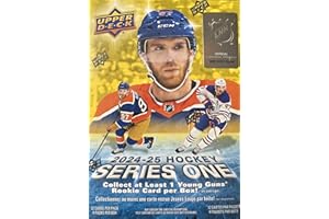 2024 2025 Upper Deck Series One Hockey Unopened Blaster Box of Packs with a Young Guns Rookie Card and Green Dazzler Card Plu