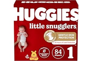 Huggies Little Snugglers Baby Diapers, Size 1 (8-14 lbs), 84 Ct, Newborn Diapers