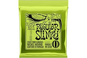 Ernie Ball Regular Slinky Nickel Wound Electric Guitar Strings, 10-46 Gauge (P02221)