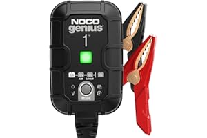 NOCO GENIUS1, 1A Smart Car Battery Charger, 6V and 12V Automotive Charger, Battery Maintainer, Trickle Charger, Float Charger