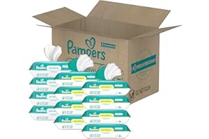 Pampers Sensitive Baby Wipes, Water Based, Hypoallergenic and Unscented, 8 Flip-Top Packs, 4 Refill Packs (1008 Wipes Total)