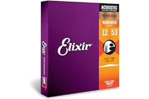 Elixir Strings, Acoustic Guitar Strings, Phosphor Bronze with NANOWEB Coating, Longest-Lasting Rich and Full Tone with Comfor