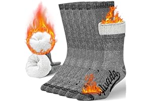 Alvada Merino Wool Hiking Socks Thermal Warm Crew Winter Boot Sock For Men & Women 3 Pairs