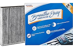 Spearhead Odor Defense Breathe Easy AC & Heater Cabin Filter, Fits Like OEM, Up to 25% Longer Lasting w/Activated Carbon (BE-