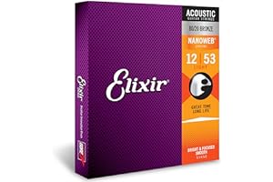 Elixir Strings, Acoustic Guitar Strings, 80/20 Bronze with NANOWEB Coating, Longest-Lasting Bright and Focused Tone with Comf