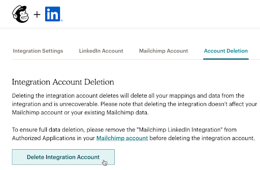 LinkedIn Lead Gen Account Deletion