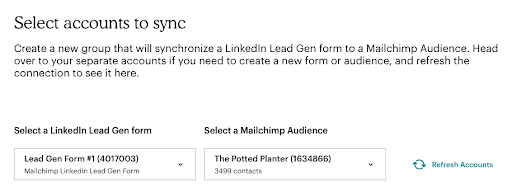 LinkedIn select accounts to sync