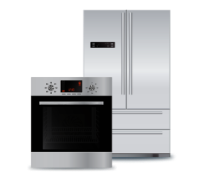 image of oven and refrigerator appliances