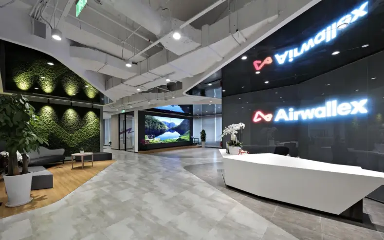 The lobby at Airwallex office