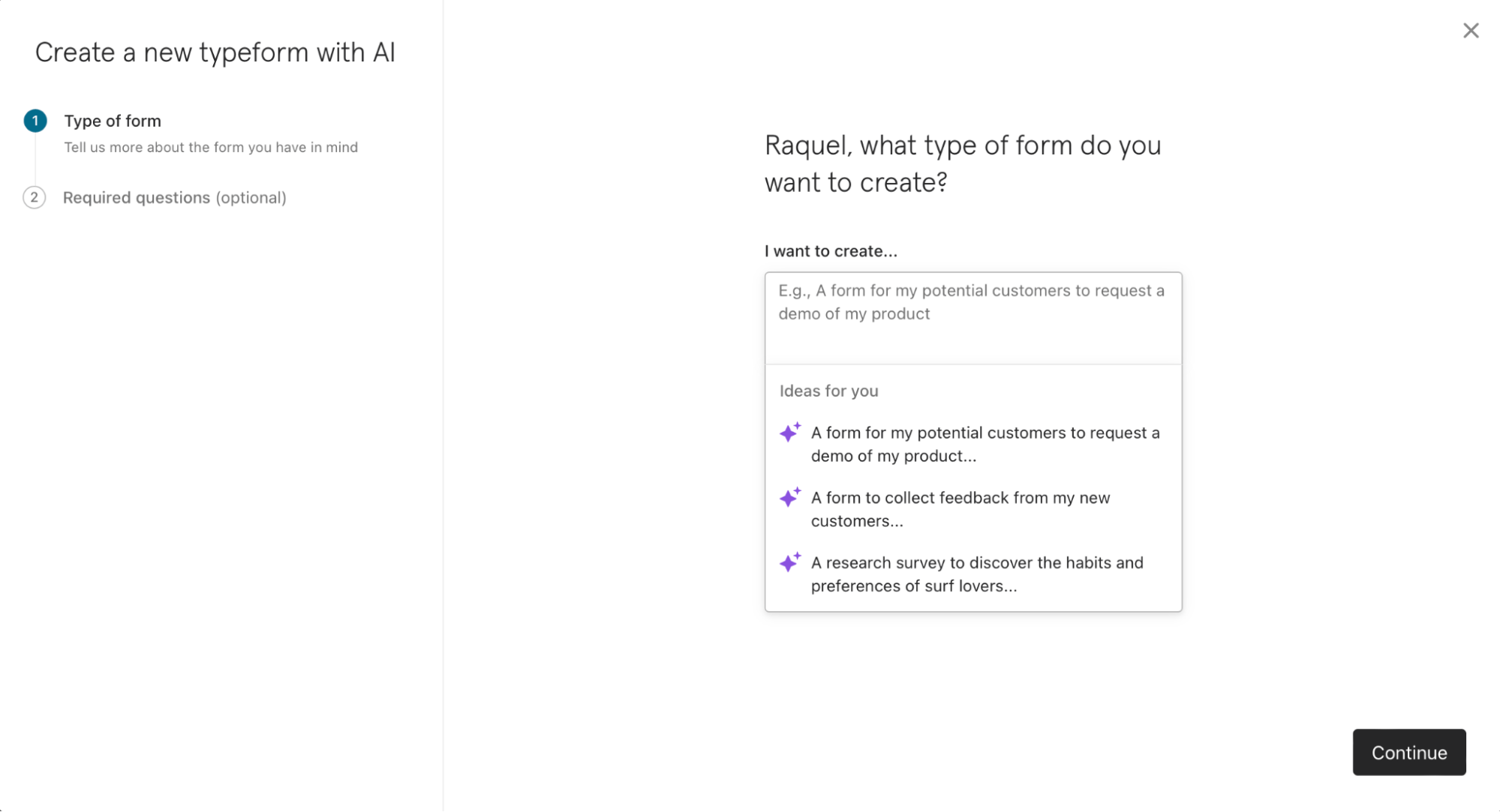 AI Typeform example