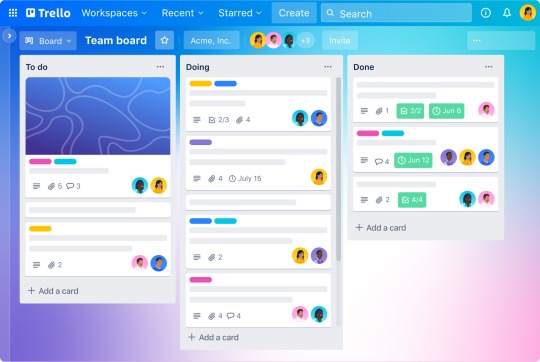 An illustration of a Trello board