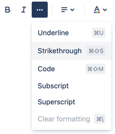 Focuses on the location of the strikethrough formatting tool 