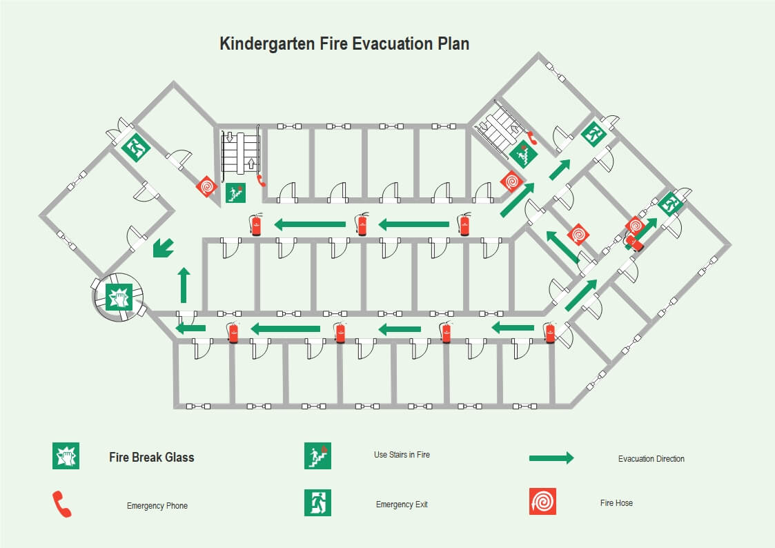 Kindergarten Fire Evacuation Floor Plan