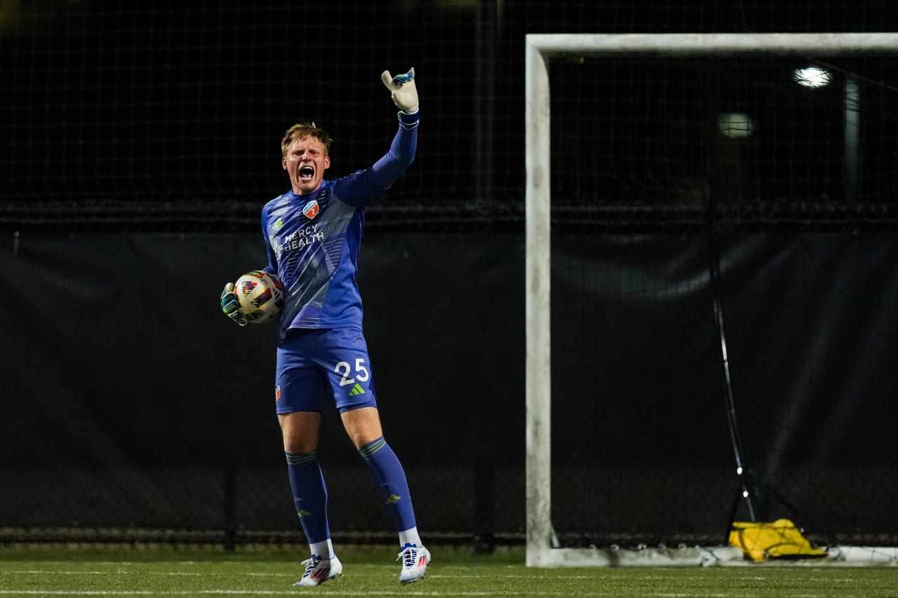 HIGHLAND HEIGHTS, KENTUCKY - SEPTEMBER 15: FC Cincinnati 2 against Columbus Crew 2 on September 15, 2024 at Scudamore Field at Northern Kentucky University in Highland Heights, Kentucky.