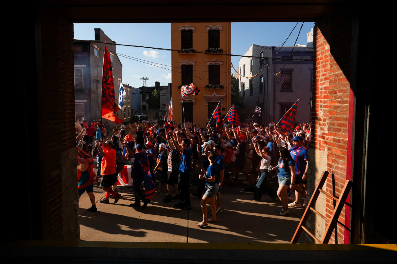 CINCINNATI, OHIO - MAY 18: FC Cincinnati against St. Louis City SC on May 18, 2024 at TQL Stadium in Cincinnati, Ohio.