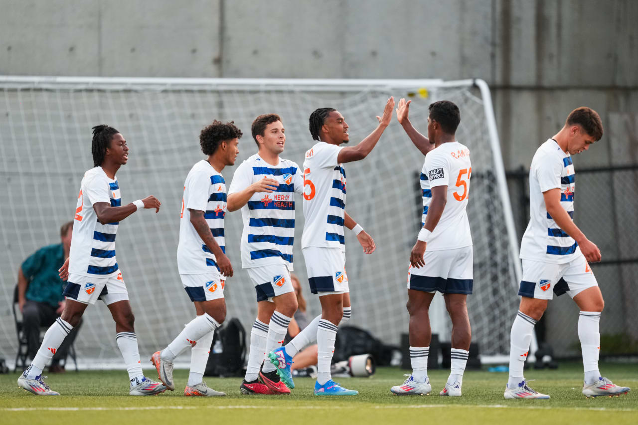 HIGHLAND HEIGHTS, KENTUCKY - SEPTEMBER 15: FC Cincinnati 2 against Columbus Crew 2 on September 15, 2024 at Scudamore Field at Northern Kentucky University in Highland Heights, Kentucky.