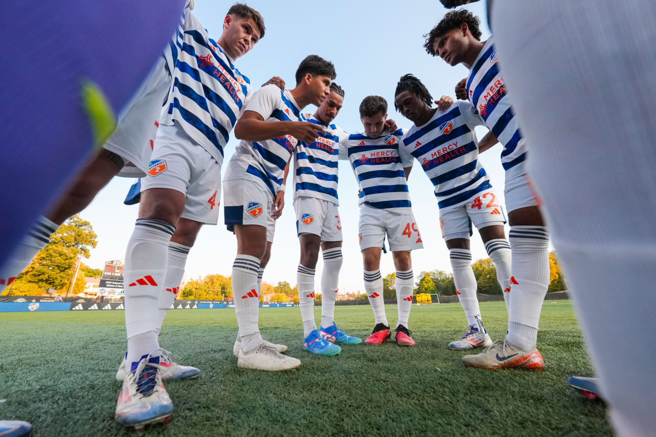 HIGHLAND HEIGHTS, KENTUCKY - SEPTEMBER 15: FC Cincinnati 2 against Columbus Crew 2 on September 15, 2024 at Scudamore Field at Northern Kentucky University in Highland Heights, Kentucky.