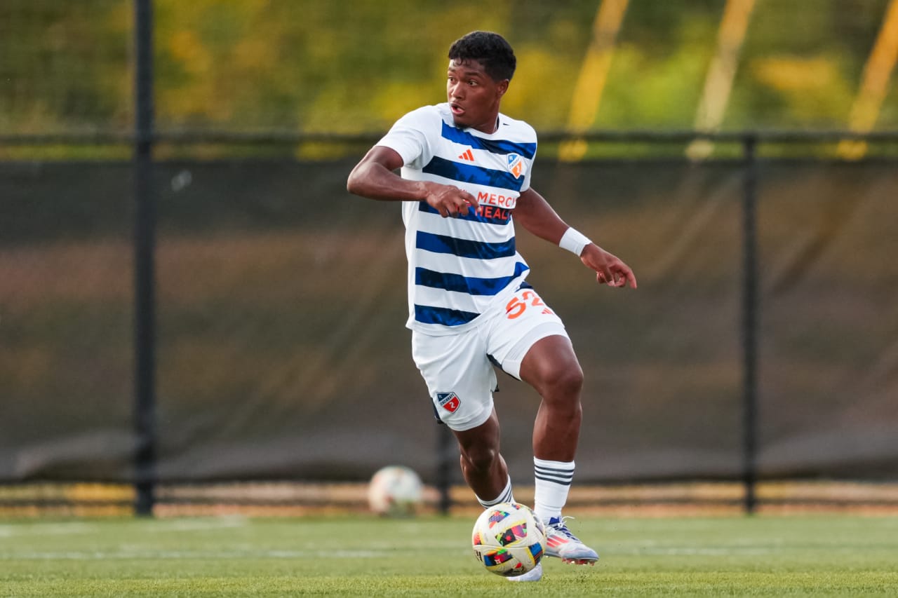 HIGHLAND HEIGHTS, KENTUCKY - SEPTEMBER 15: FC Cincinnati 2 against Columbus Crew 2 on September 15, 2024 at Scudamore Field at Northern Kentucky University in Highland Heights, Kentucky.