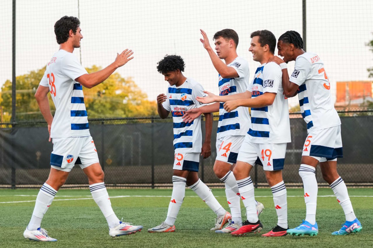 HIGHLAND HEIGHTS, KENTUCKY - SEPTEMBER 15: FC Cincinnati 2 against Columbus Crew 2 on September 15, 2024 at Scudamore Field at Northern Kentucky University in Highland Heights, Kentucky.