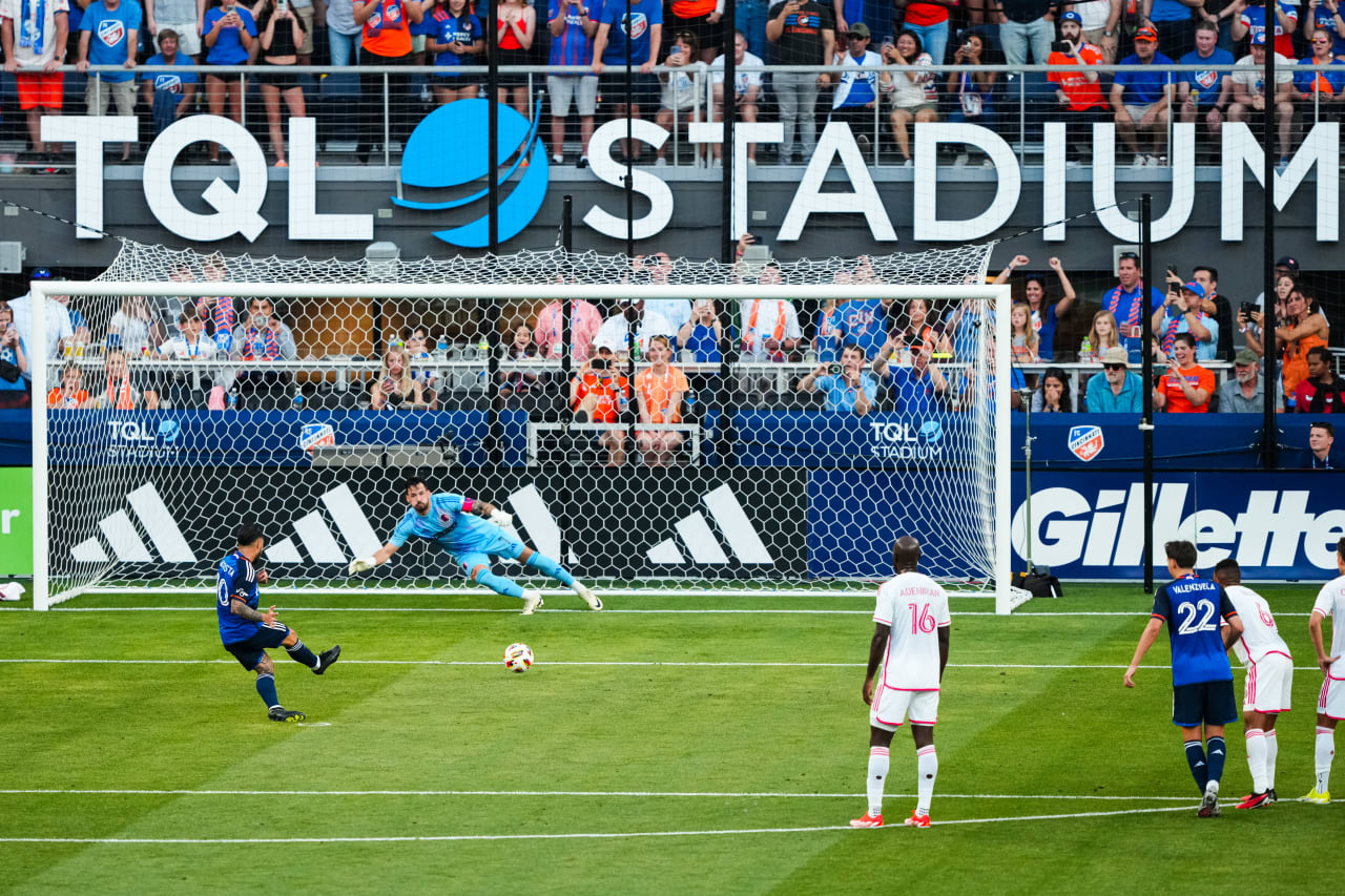 CINCINNATI, OHIO - MAY 18: FC Cincinnati against St. Louis City SC on May 18, 2024 at TQL Stadium in Cincinnati, Ohio.