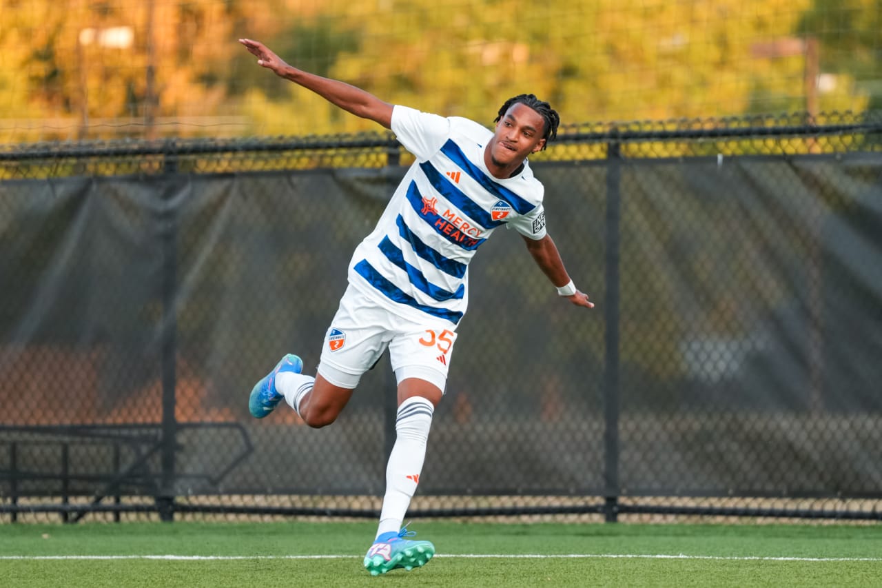 HIGHLAND HEIGHTS, KENTUCKY - SEPTEMBER 15: FC Cincinnati 2 against Columbus Crew 2 on September 15, 2024 at Scudamore Field at Northern Kentucky University in Highland Heights, Kentucky.