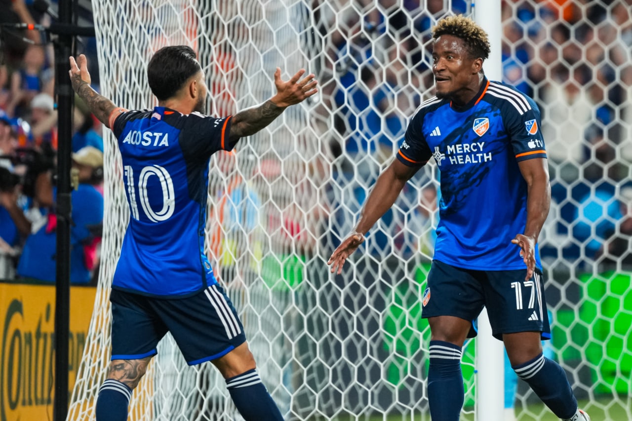 CINCINNATI, OHIO - MAY 18: FC Cincinnati against St. Louis City SC on May 18, 2024 at TQL Stadium in Cincinnati, Ohio.