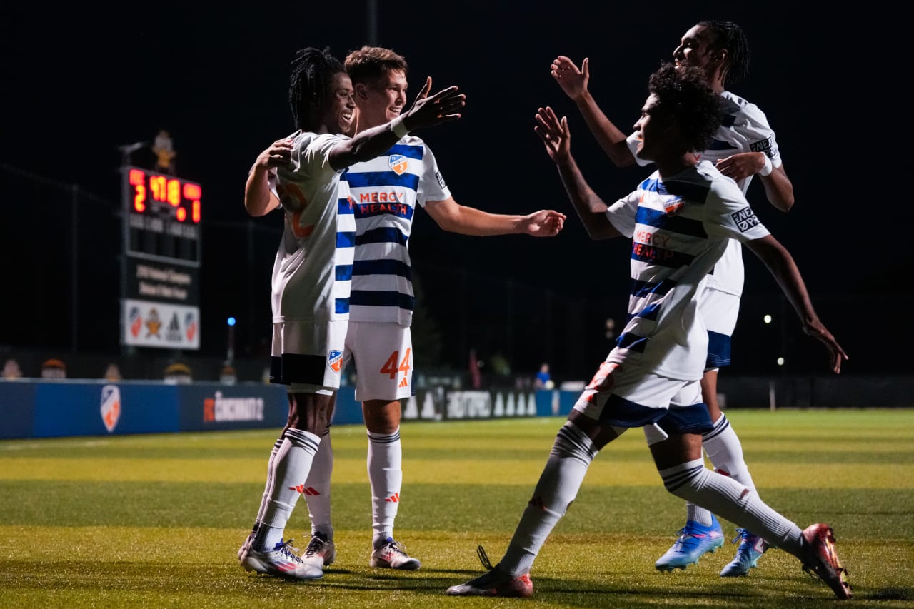 HIGHLAND HEIGHTS, KENTUCKY - SEPTEMBER 15: FC Cincinnati 2 against Columbus Crew 2 on September 15, 2024 at Scudamore Field at Northern Kentucky University in Highland Heights, Kentucky.