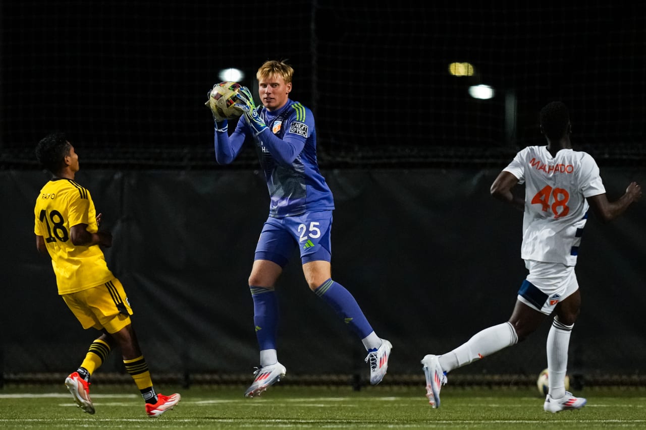 HIGHLAND HEIGHTS, KENTUCKY - SEPTEMBER 15: FC Cincinnati 2 against Columbus Crew 2 on September 15, 2024 at Scudamore Field at Northern Kentucky University in Highland Heights, Kentucky.