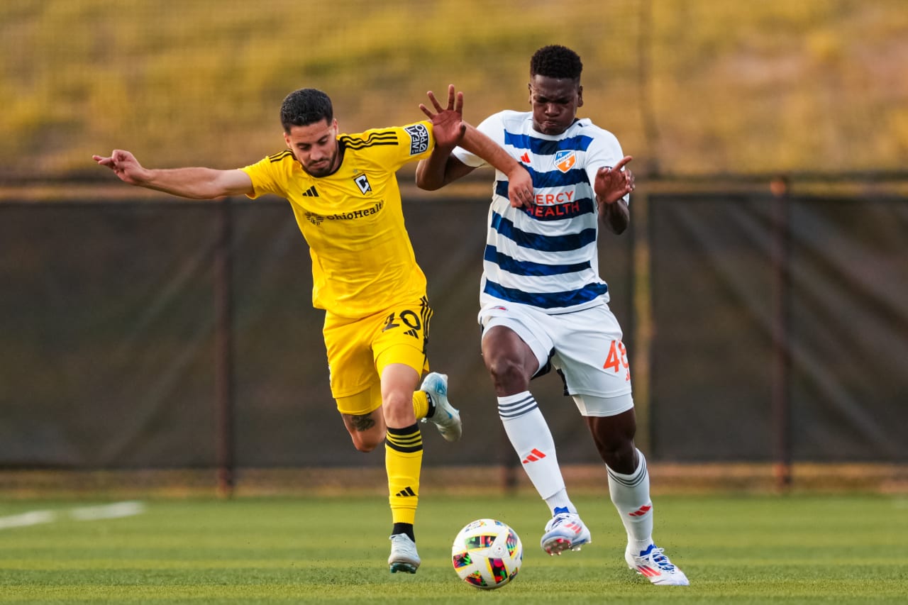 HIGHLAND HEIGHTS, KENTUCKY - SEPTEMBER 15: FC Cincinnati 2 against Columbus Crew 2 on September 15, 2024 at Scudamore Field at Northern Kentucky University in Highland Heights, Kentucky.