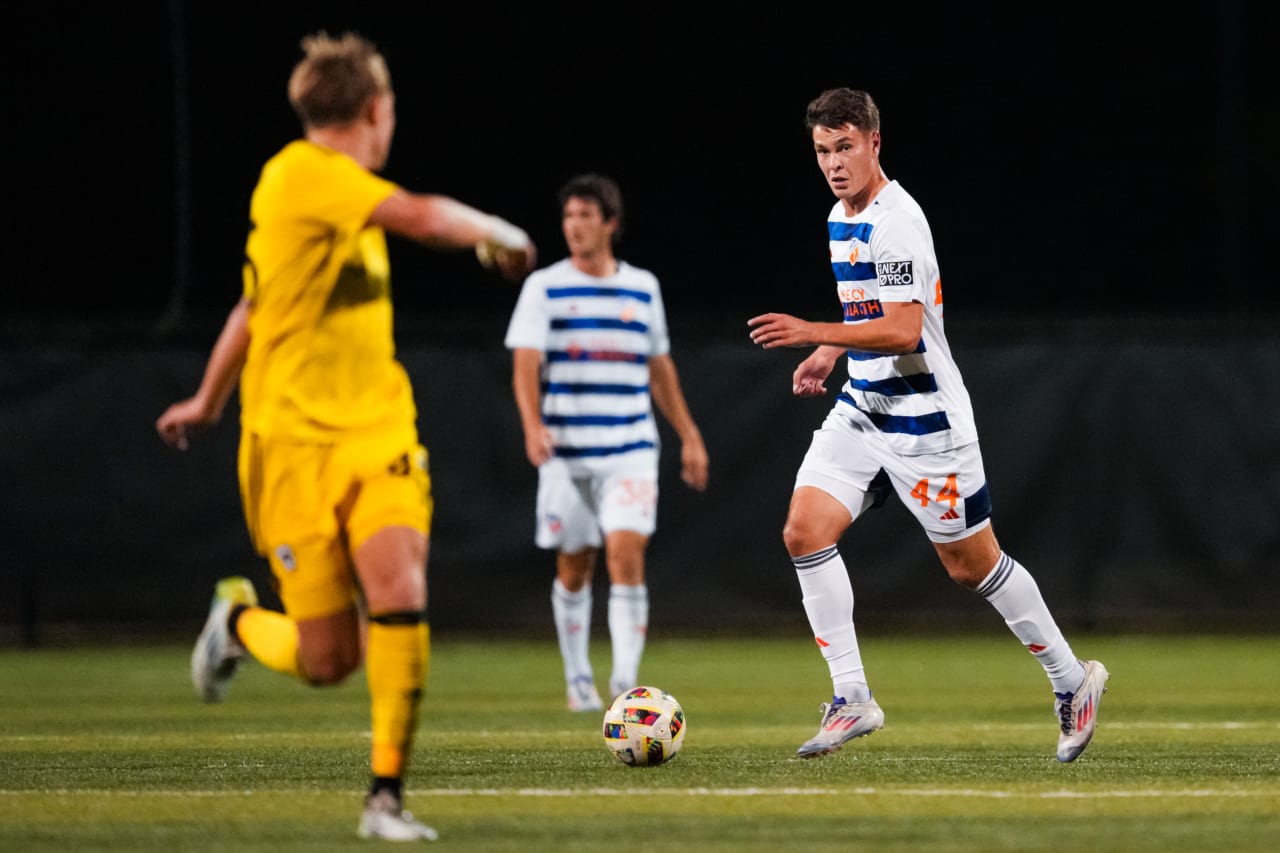 HIGHLAND HEIGHTS, KENTUCKY - SEPTEMBER 15: FC Cincinnati 2 against Columbus Crew 2 on September 15, 2024 at Scudamore Field at Northern Kentucky University in Highland Heights, Kentucky.