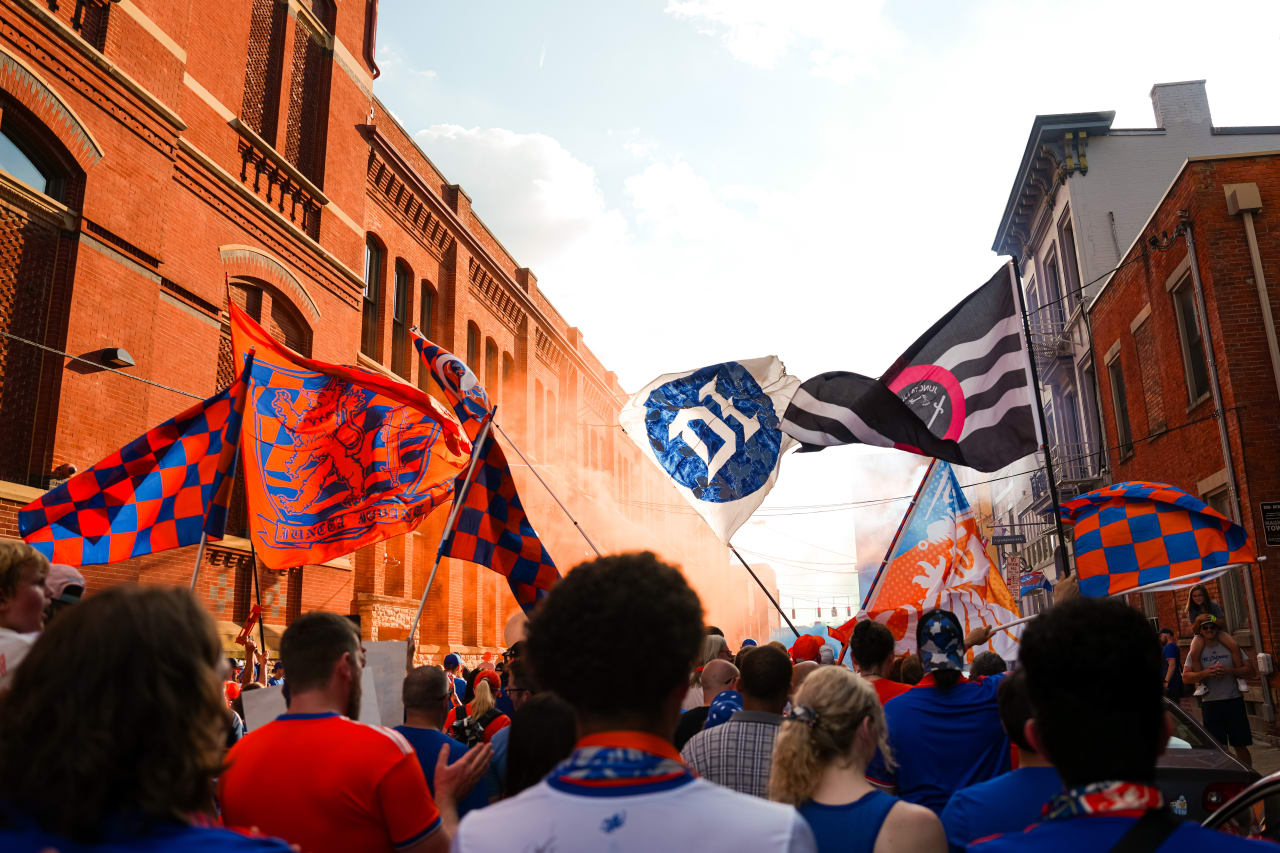 CINCINNATI, OHIO - MAY 18: FC Cincinnati against St. Louis City SC on May 18, 2024 at TQL Stadium in Cincinnati, Ohio.