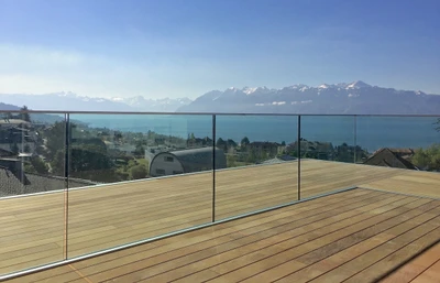 terrasse bois vue alps lausanne