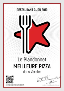 certificat meilleure Pizza de Vernier