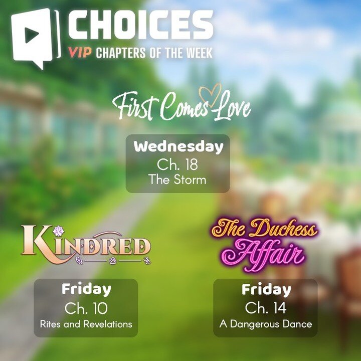 Cast a spell in this week's magical chapter lineup! 🪄
.
.
.
#playchoices #chapteralert #crimesofpassion #kindred #theduchessaffair #firstcomeslove #roommateswithbenefits #choicesvip #vip #widerelease #romance #drama #love #adventure #mystery #bookst