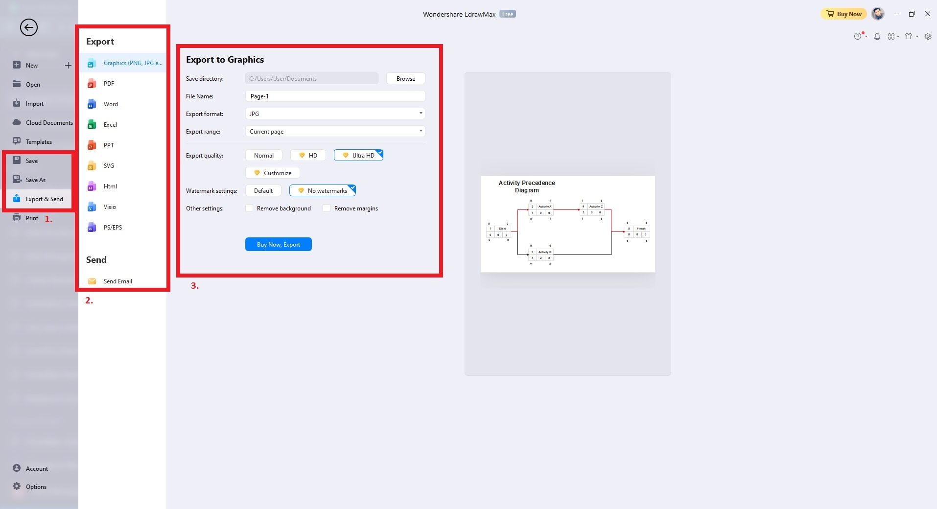 save or export your aon diagram